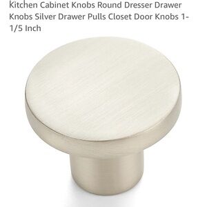 5 round brushed nickel knobs cabinet drawer dresser 5 pack 1 1/5” closet kitchen